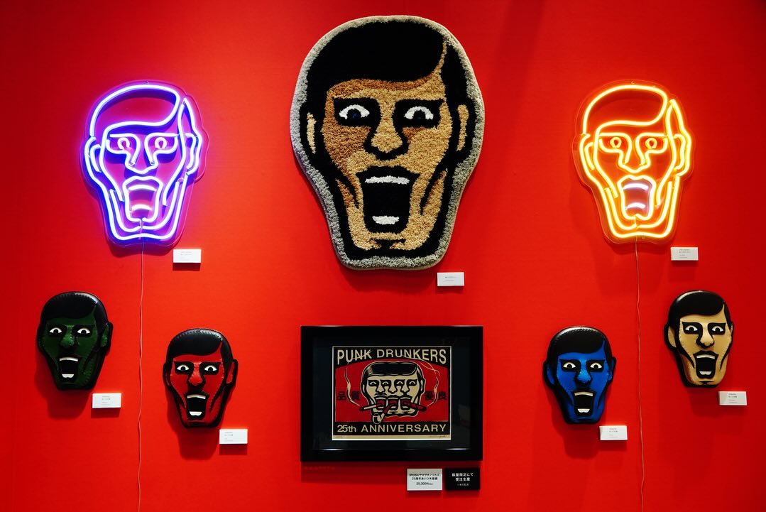 非売品★激レア★①パンクドランカーズ　アートパネル初期45センチ×45センチ PUNK DRUNKERS「アイツ」のLEDネオンサイン制作事例｜東京・阪急メンズ